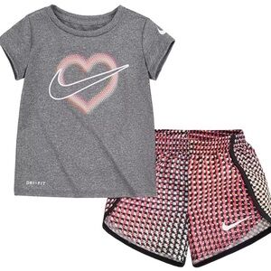 💕x2HP💕Nike toddler girl grey shorts set